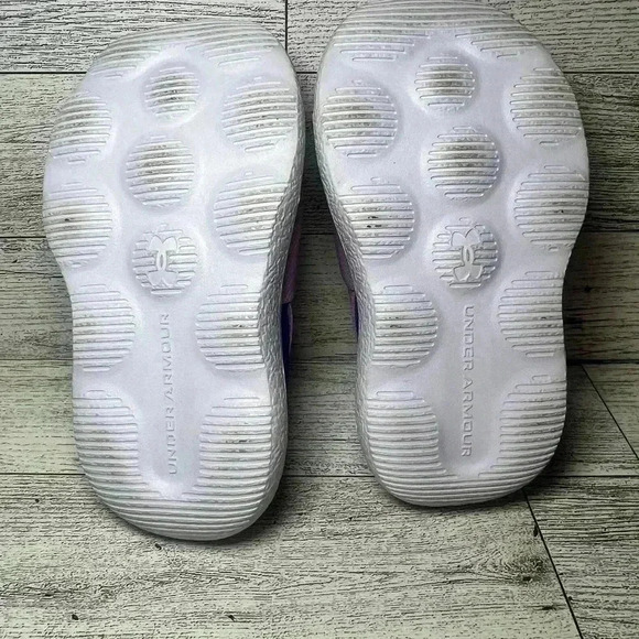 Under Armour UA GINF Runplay Purple White Slip On  Sz 5K - Picture 5 of 6